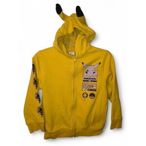 Official Pikachu Hoodie Youth Size Large Full Zip Sweatshirt 2023 Pokemon Ninten